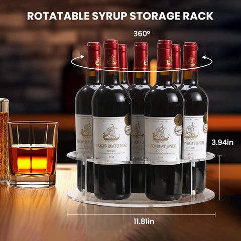 IEEK syrup bottles neatly organized on a countertop for easy pouring