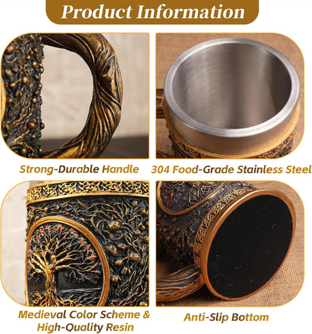 IELCJJ Close-up resin design shows craftsmanship and Norse-inspired artistry.