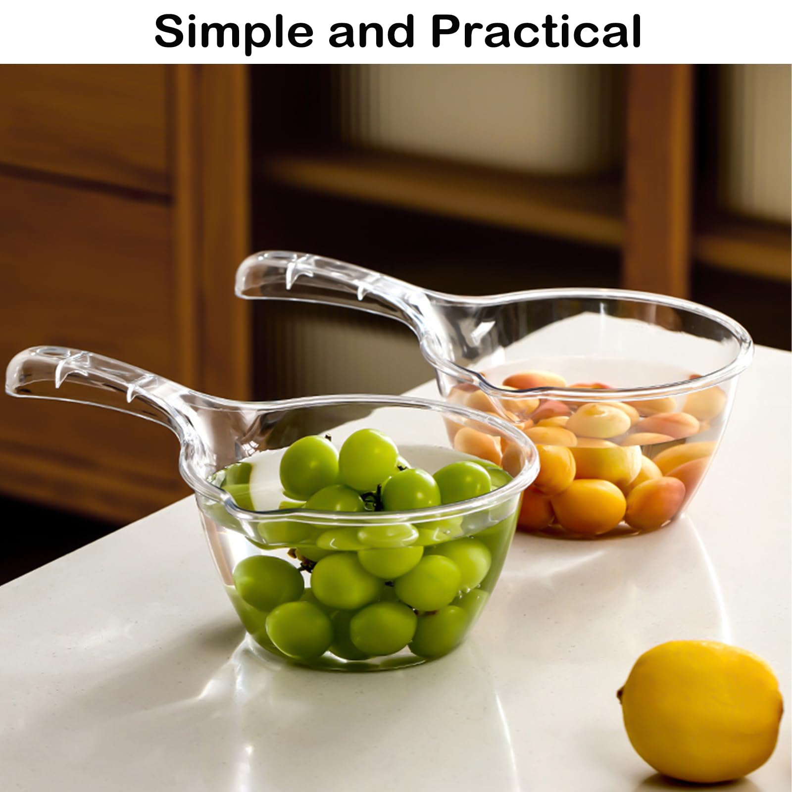 Iensen green ladle used for dishwashing and bath prep tasks.