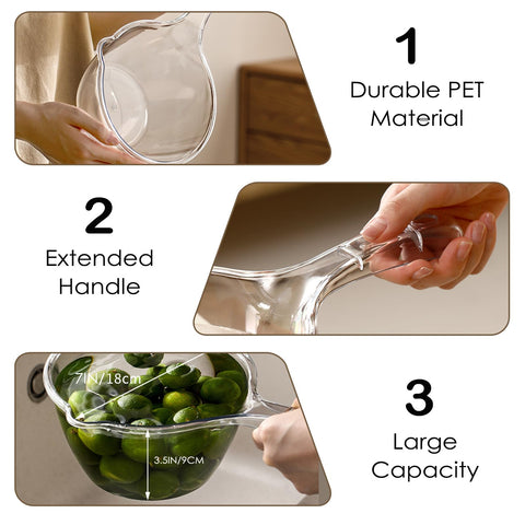Iensen green ladle front view showing generous capacity for daily chores.