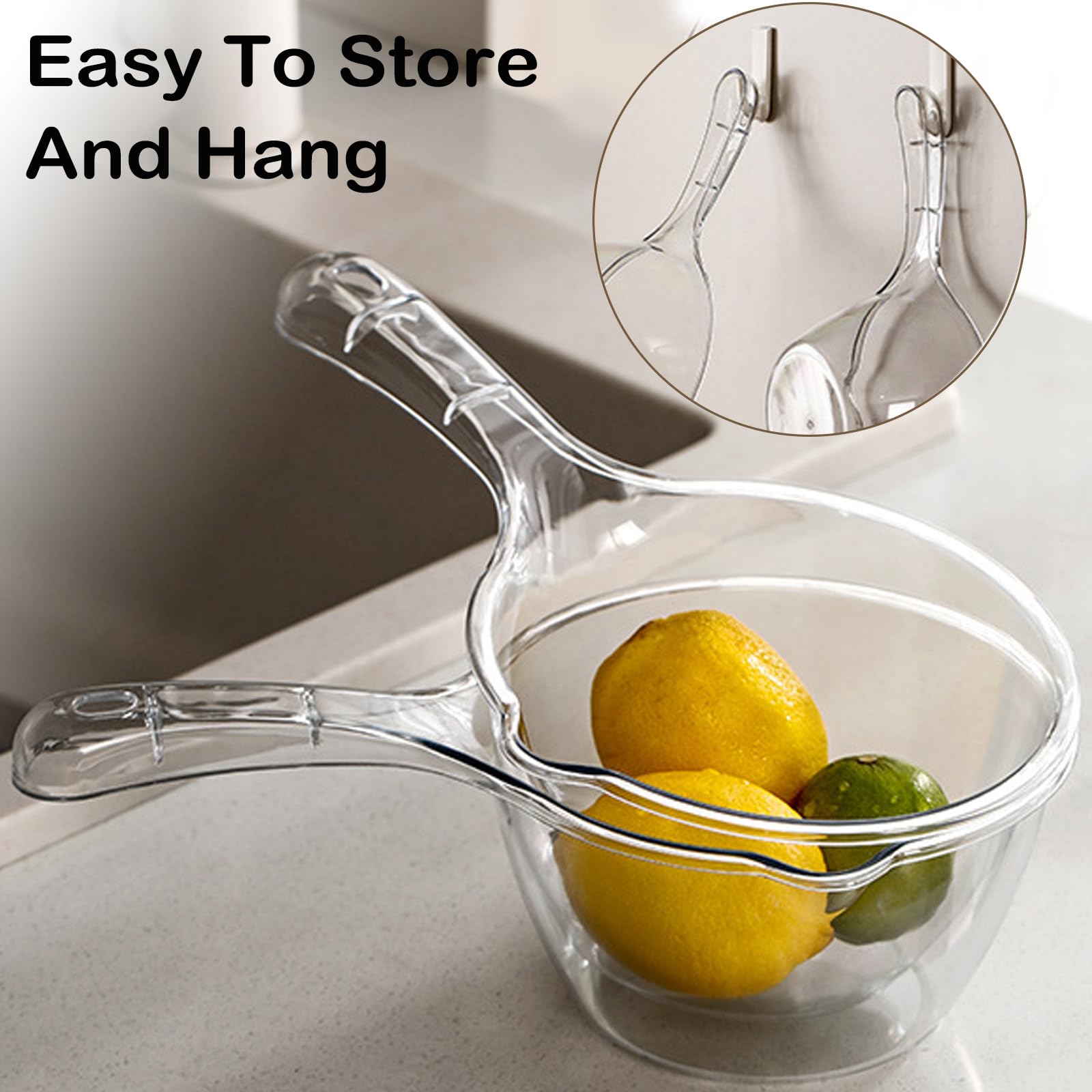 Iensen violet ladle front view for easy scooping and cleaning.