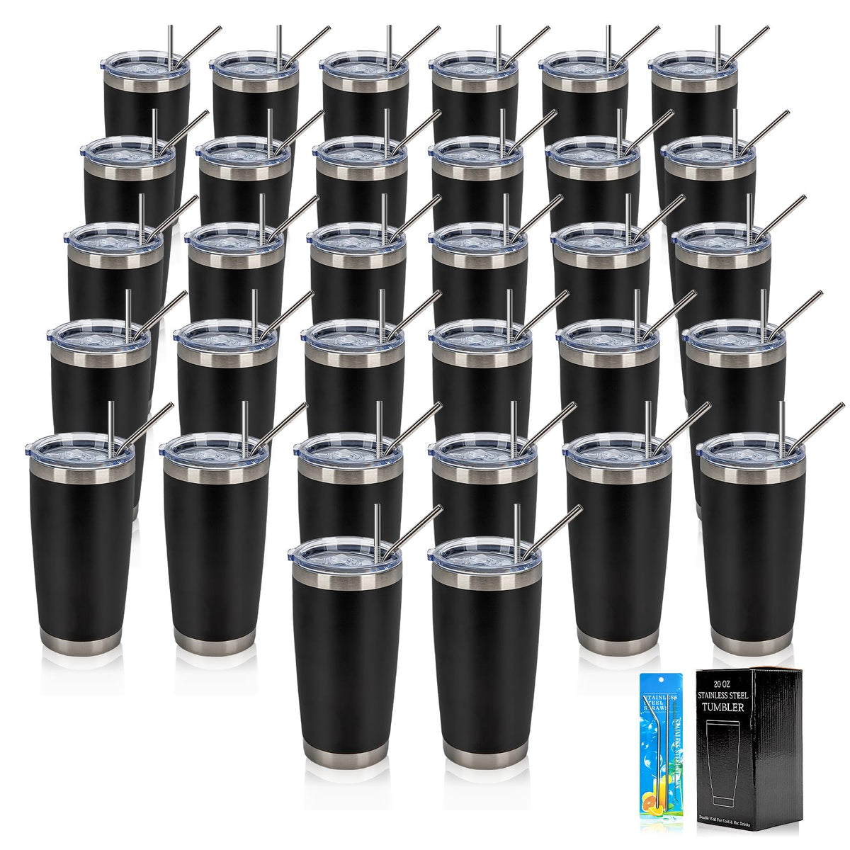 IEOVIEE 32-pack 20oz tumbler with lids and straws for easy family gifting.
