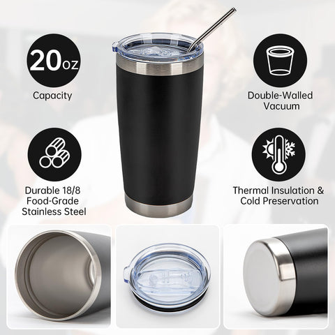 IEOVIEE double-wall insulated tumbler maintains cold drinks up to 12 hours.
