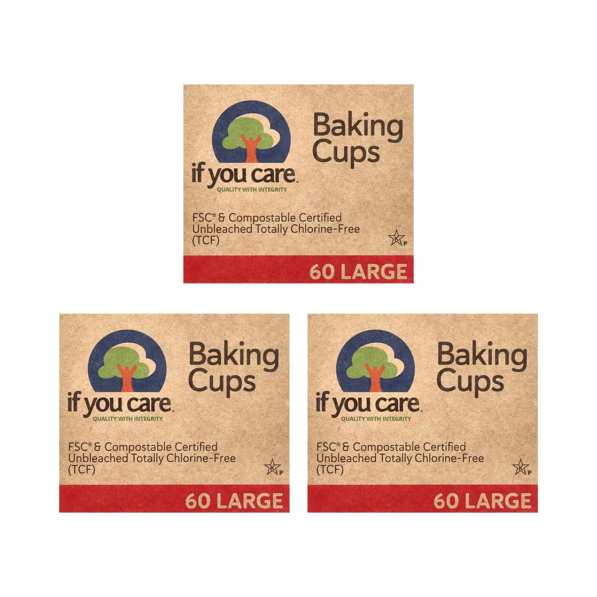 If You Care FSC certified unbleached large baking cups on a baking tray for muffins.