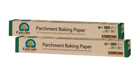 If You Care parchment paper roll, 70 sq ft, unbleached and chlorine-free for residue-free baking.