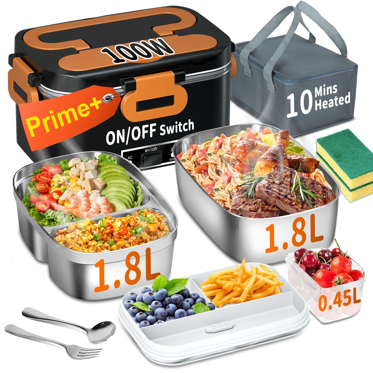 ifenrol electric lunch box front view showing compact office-ready design