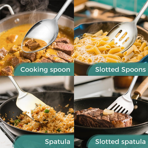 IFERRRENS 18/0 stainless steel set—rust-resistant, dishwasher-safe for busy kitchens.