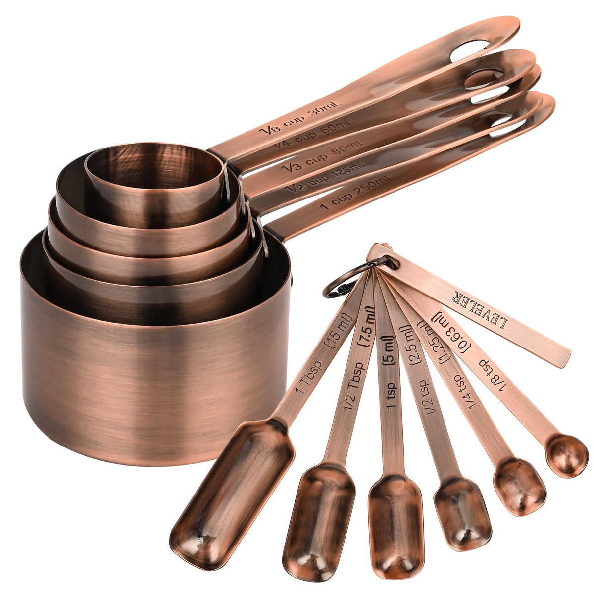 IFFMYJB copper plated measuring cups 1 cup with stable base for accurate dry measurements.