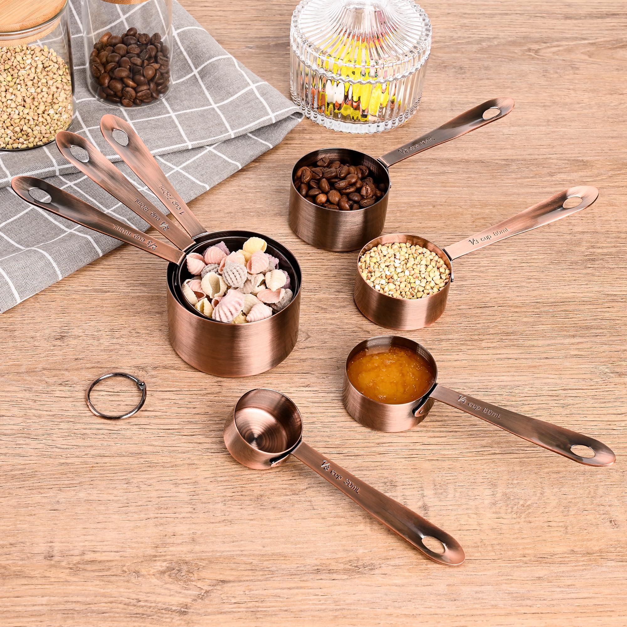 IFFMYJB copper plated measuring cups quarter cup 60ml easy pour and clean.