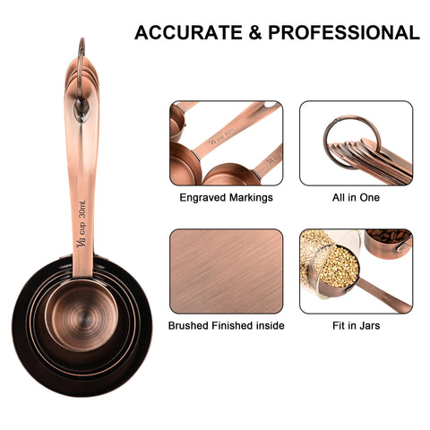 IFFMYJB copper plated measuring spoons eighth teaspoon 0.63ml comfortable handle.