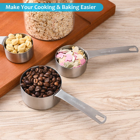 IFFMYJB measuring cups with longer handles for easy grip.
