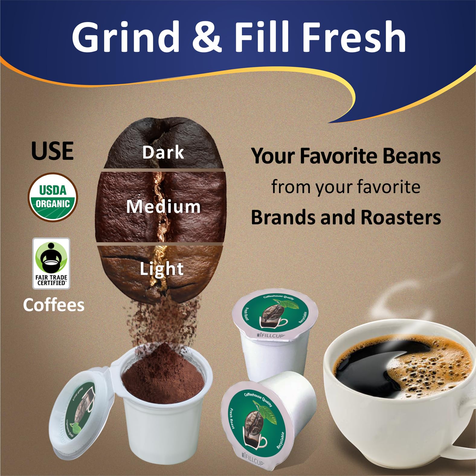 iFillCup sealed-lid design locks freshness for months.