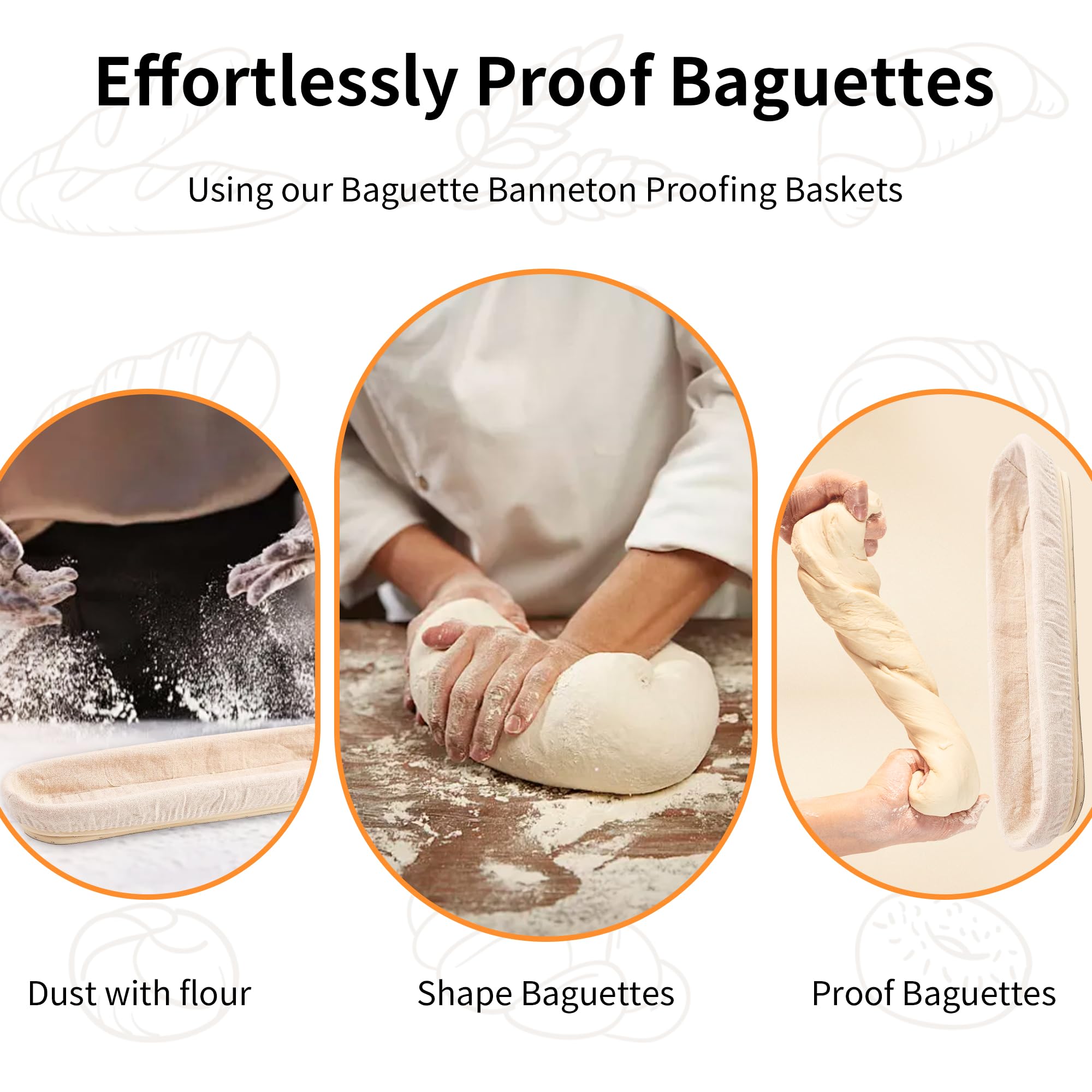 Ifory 15-inch baguette basket in use guiding classic French loaf shape.