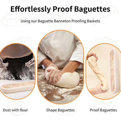Ifory 15-inch baguette basket in use guiding classic French loaf shape.
