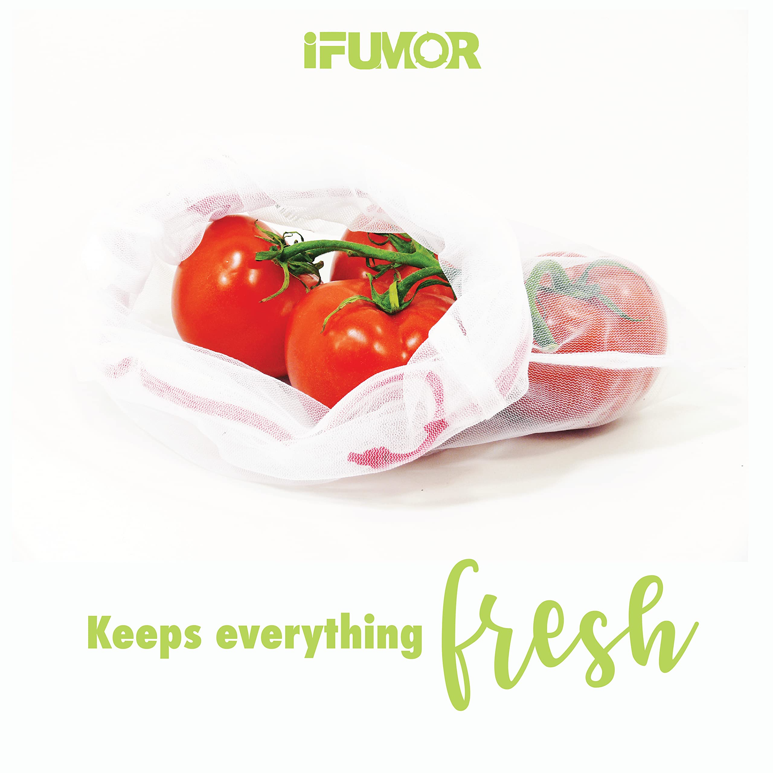 iFUMOR washable reusable bags ideal for fridge storage and reduced waste.