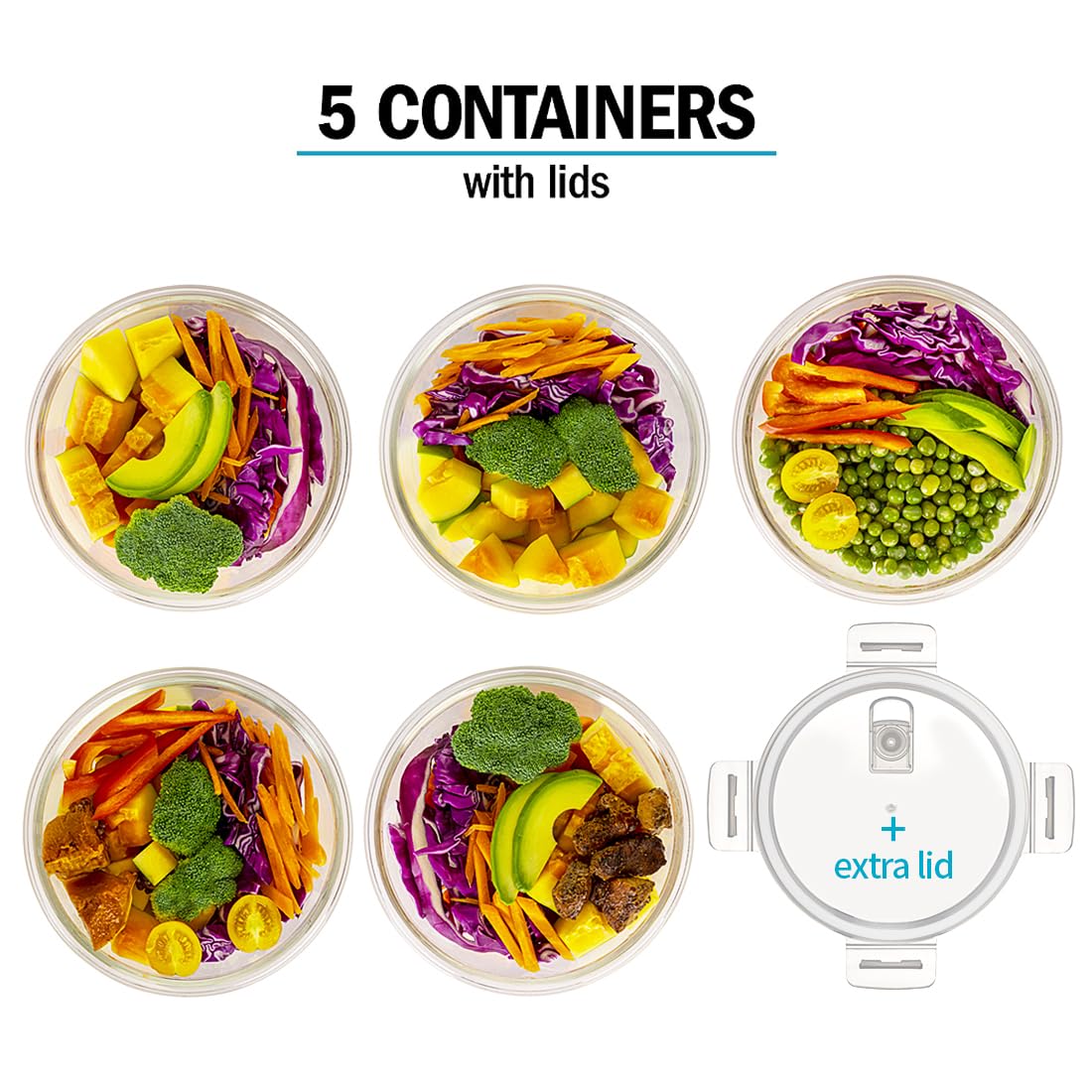 Igluu Meal Prep air vent lid shown, enabling easy venting for fresher seals
