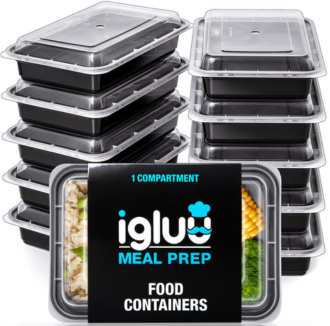 Igluu Meal Prep containers with lids seal tightly to keep meals fresh.