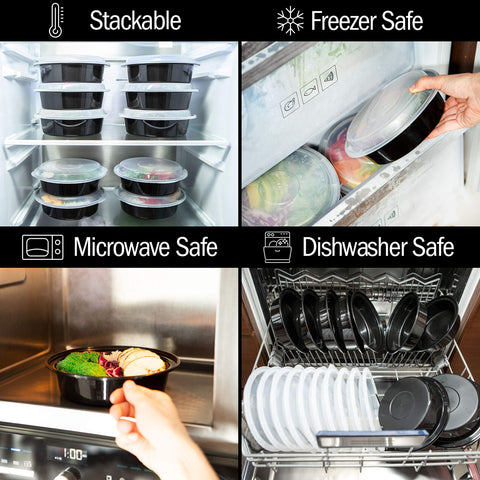 Igluu Meal Prep nesting bowls save cabinet space when not in use.