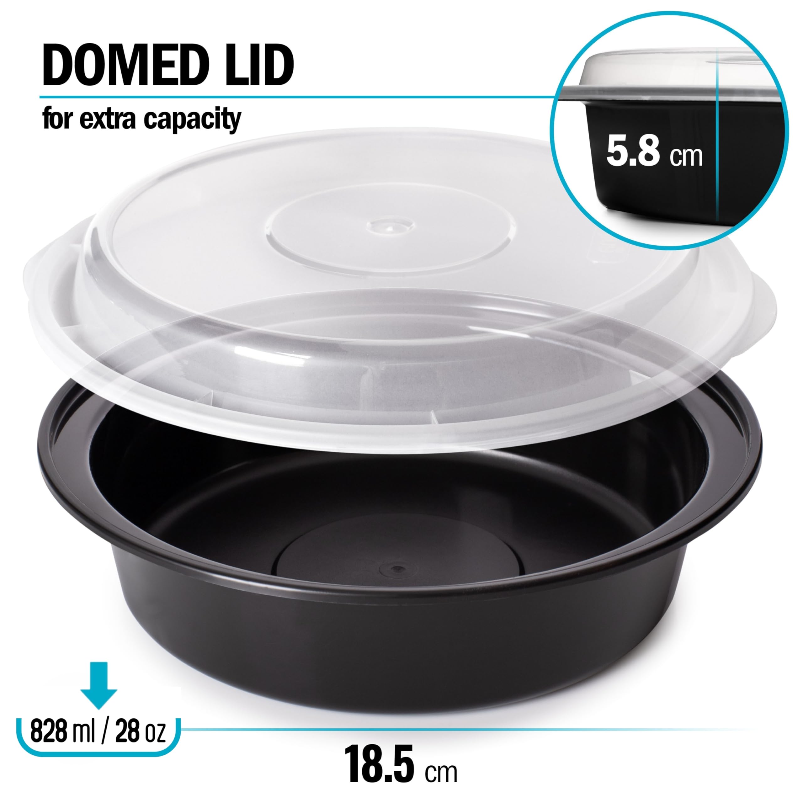 Igluu round container with tight-seal lid prevents leaks during travel and lunch.