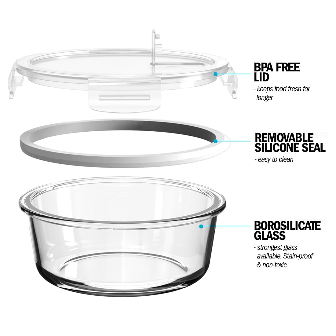Igluu Meal Prep lid with removable silicone seal for easy cleaning