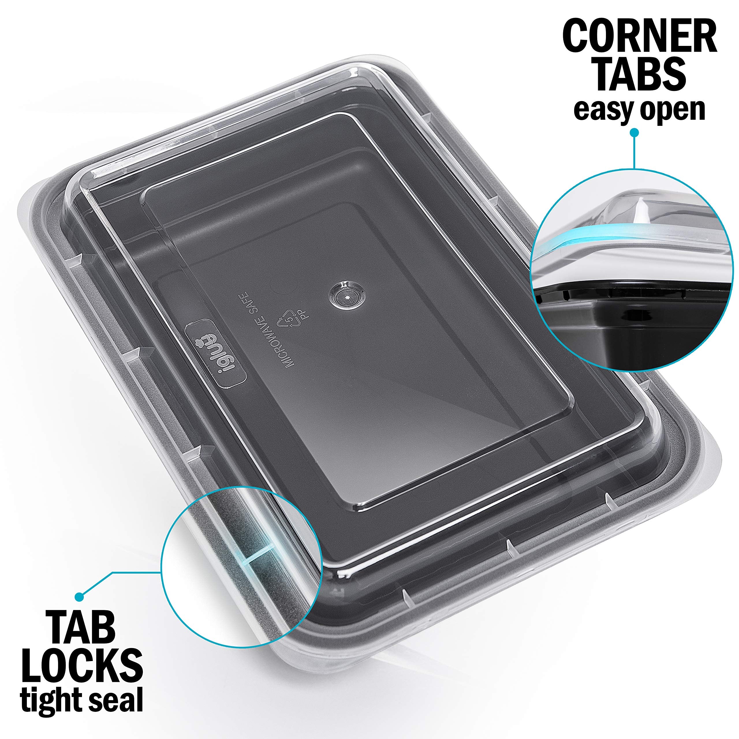Igluu Meal Prep raised lids offer extra storage without compression.