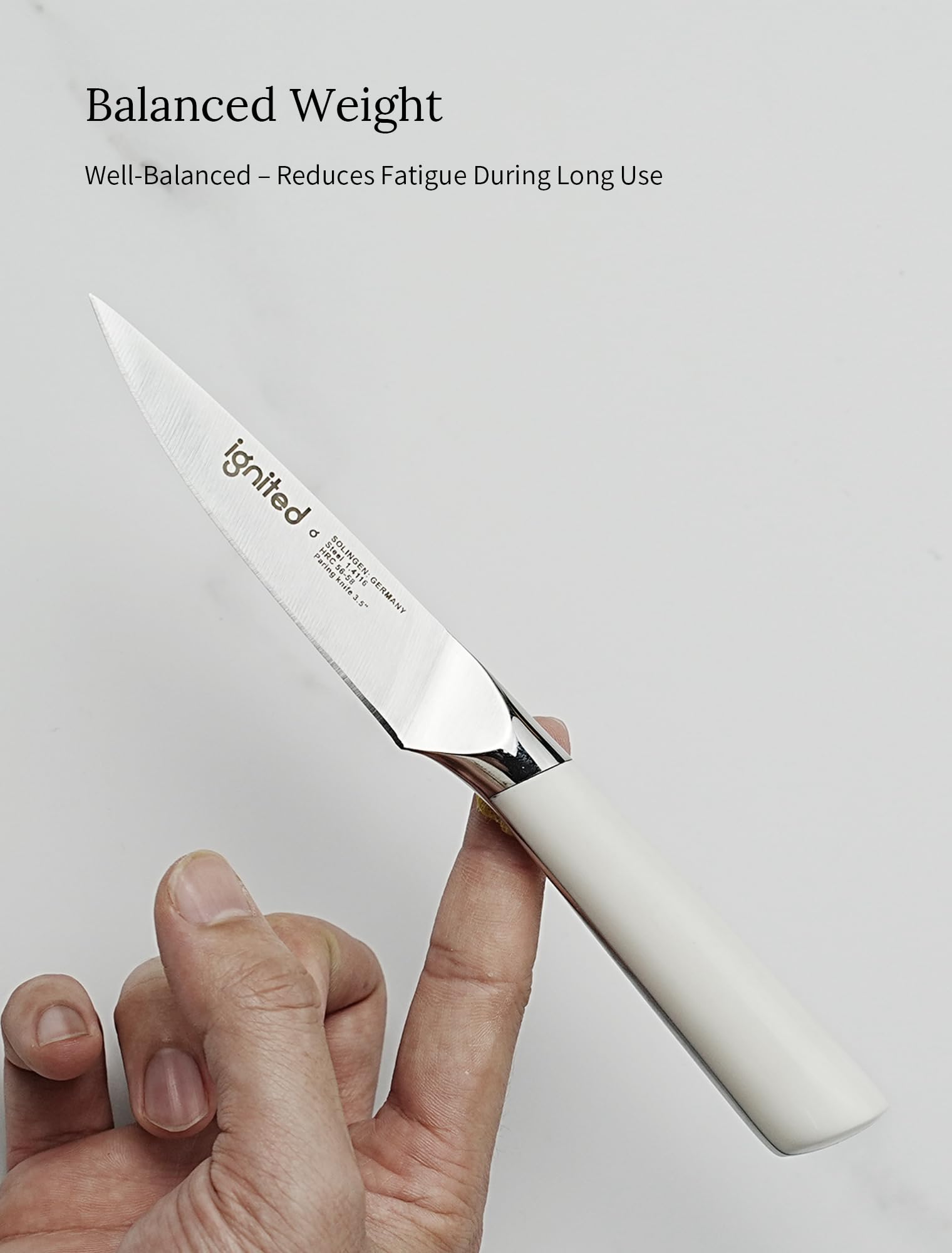 Ignited Cutlery razor sharp edge enables effortless slicing of fruits and vegetables