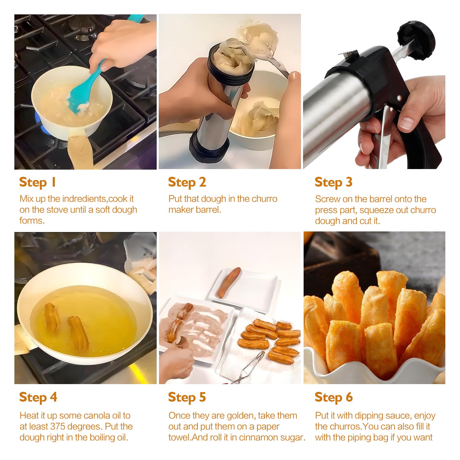IGRARK churro maker machine shown with smooth handle for easy pastry creation.