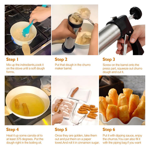 IGRARK churro maker machine shown with smooth handle for easy pastry creation.