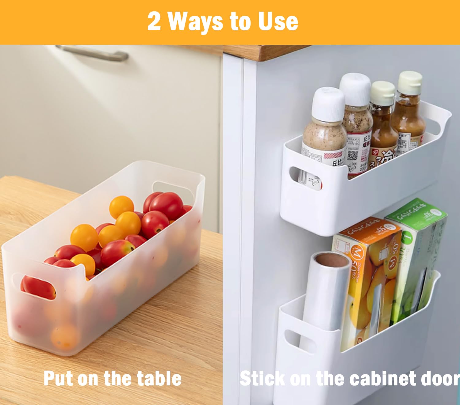 IGUOCY white cabinet door organizer close-up shows durable plastic construction