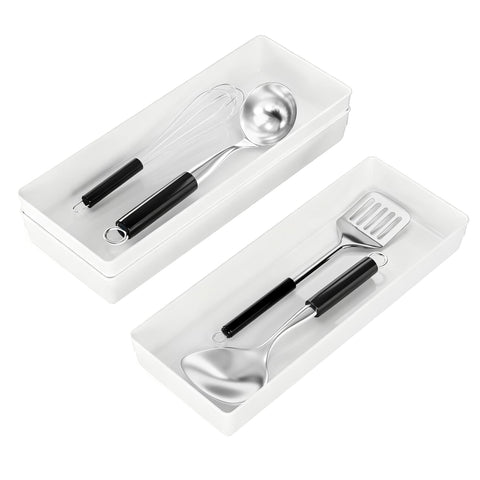 ihomecooker 3-pack drawer organizer 15x6 white keeps utensils neatly organized and accessible.