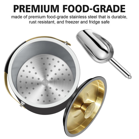 iHoo double-wall stainless steel ice bucket keeps ice cold longer during service