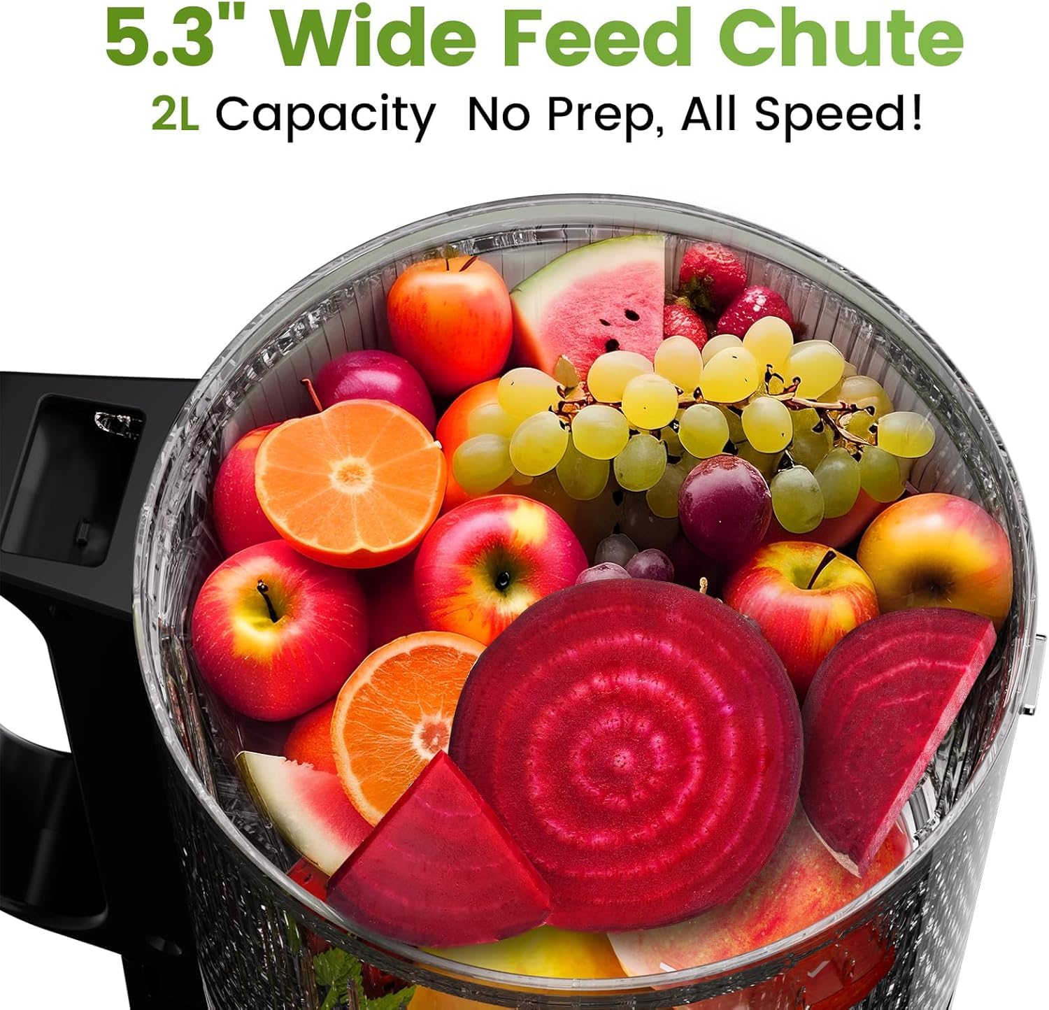 IIUIPI juicer detachable assembly shown with cleaning brush for quick cleaning