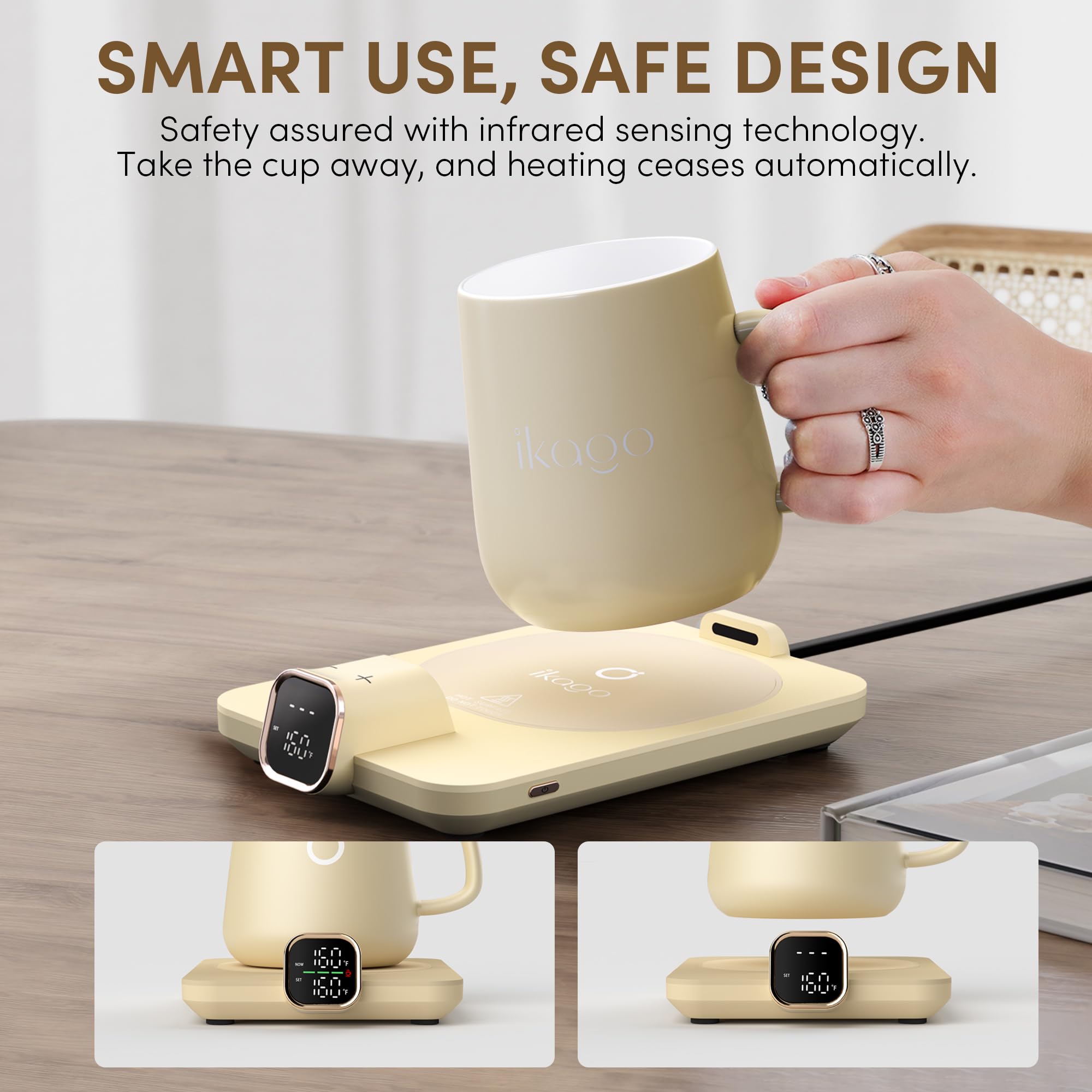 Ikago 75W fast-heating warmer for quick coffee and tea