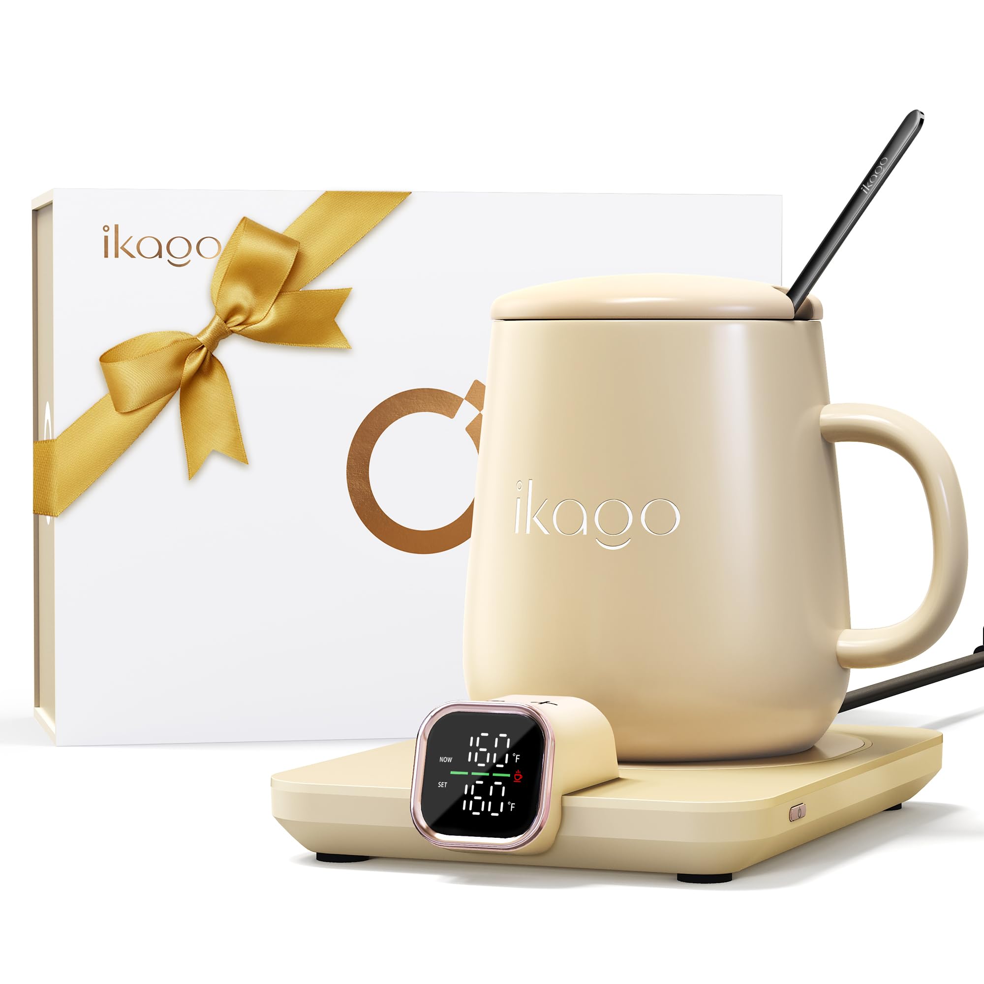 Ikago mug warmer set real-time temp display keeps drinks perfectly warmed at work