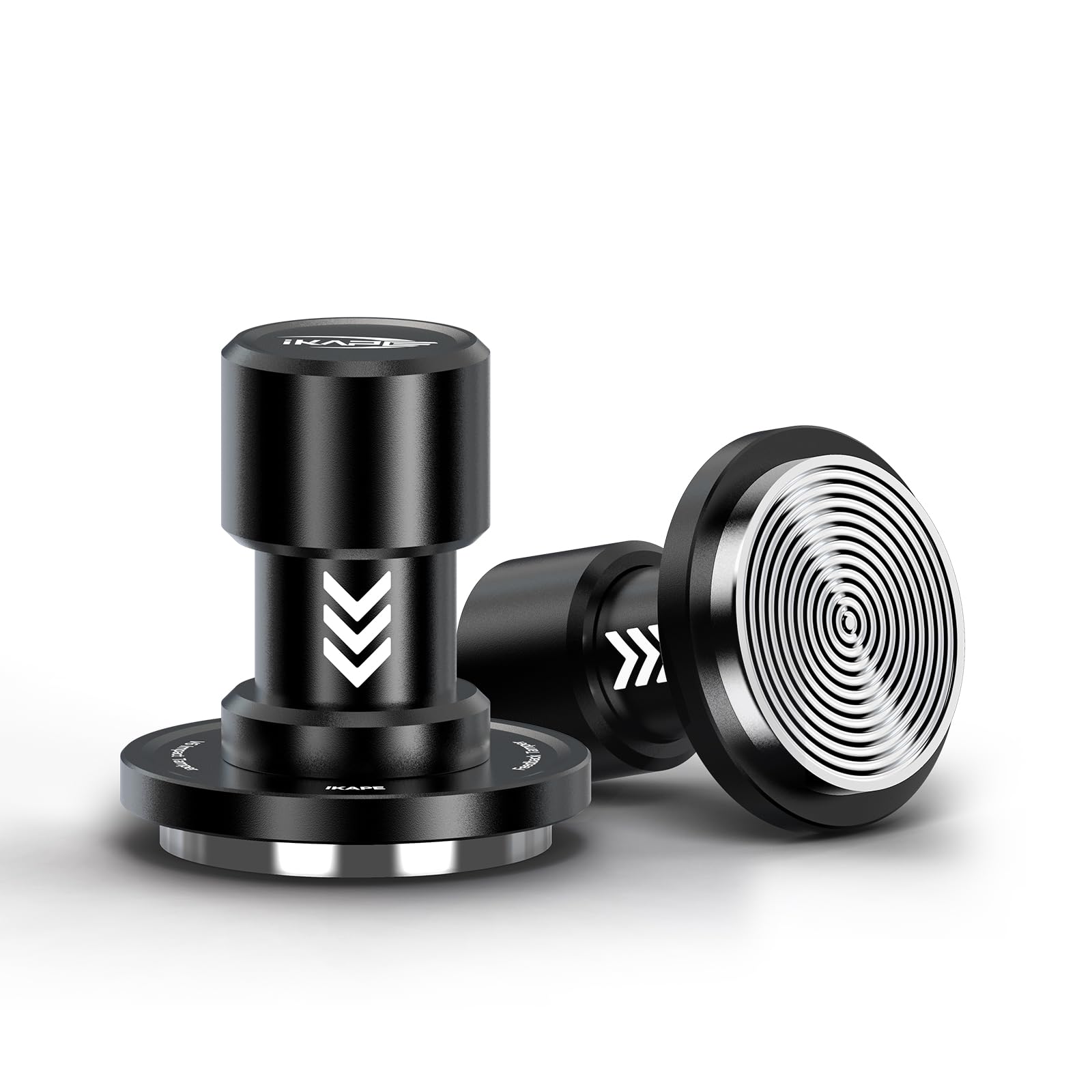 IKAPE 53.3mm V6 tamper side view shows ergonomic low-profile design.