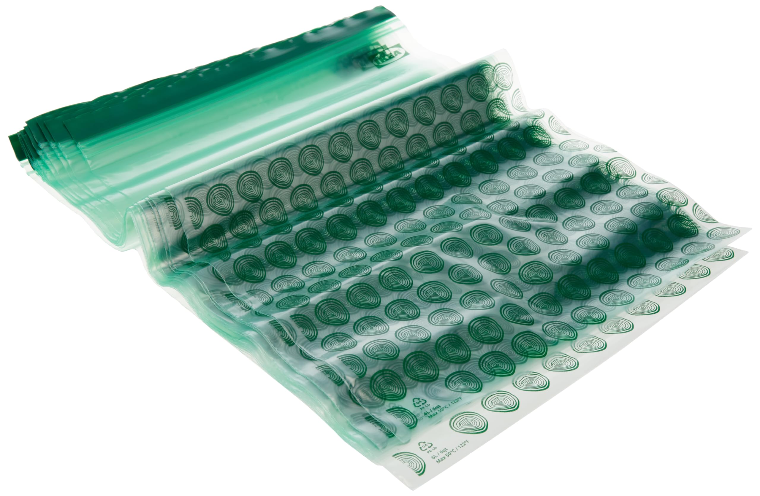 IKEA ISTAD blue bags feature a resealable opening for reuse.