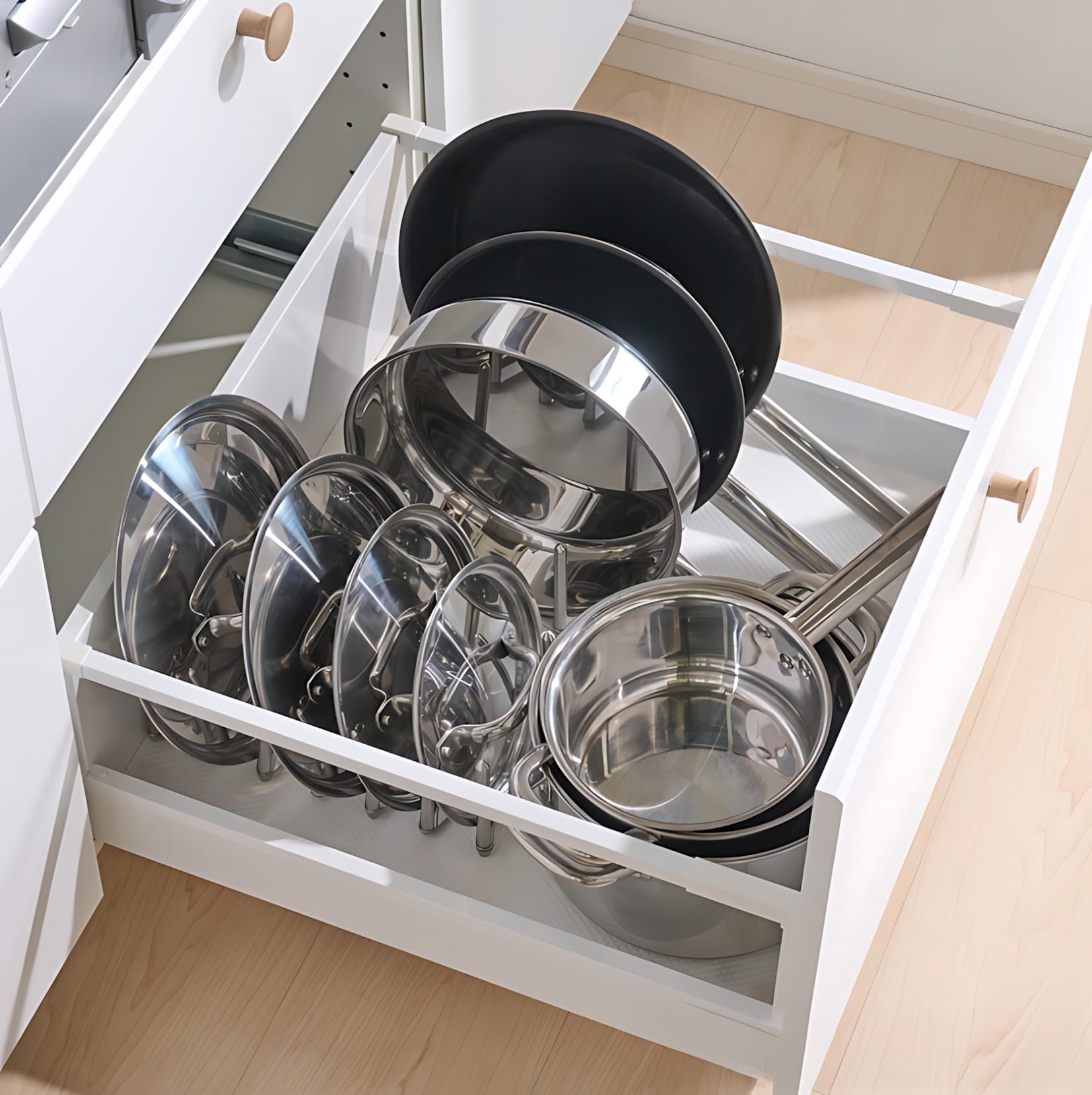 IKEA Variera lid organizer set, assembly required to arrange lids efficiently