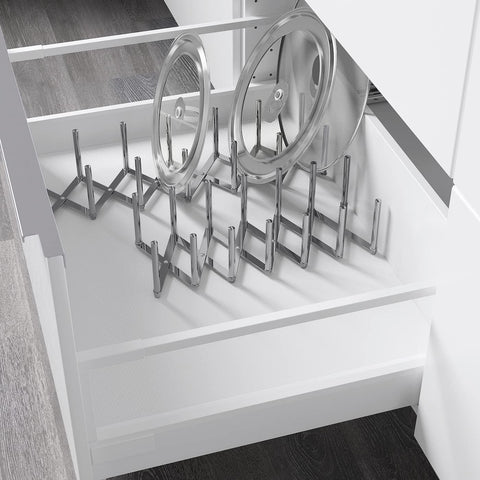IKEA Variera lid organizer with adjustable length to fit different cabinet spaces