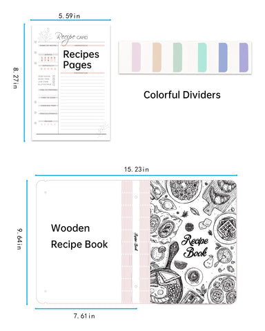 ikedas Woodcover Blank Recipe Book family recipes area for memories