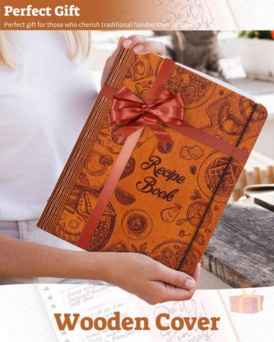 ikedas Woodcover Blank Recipe Book meal planner section for weekly menus