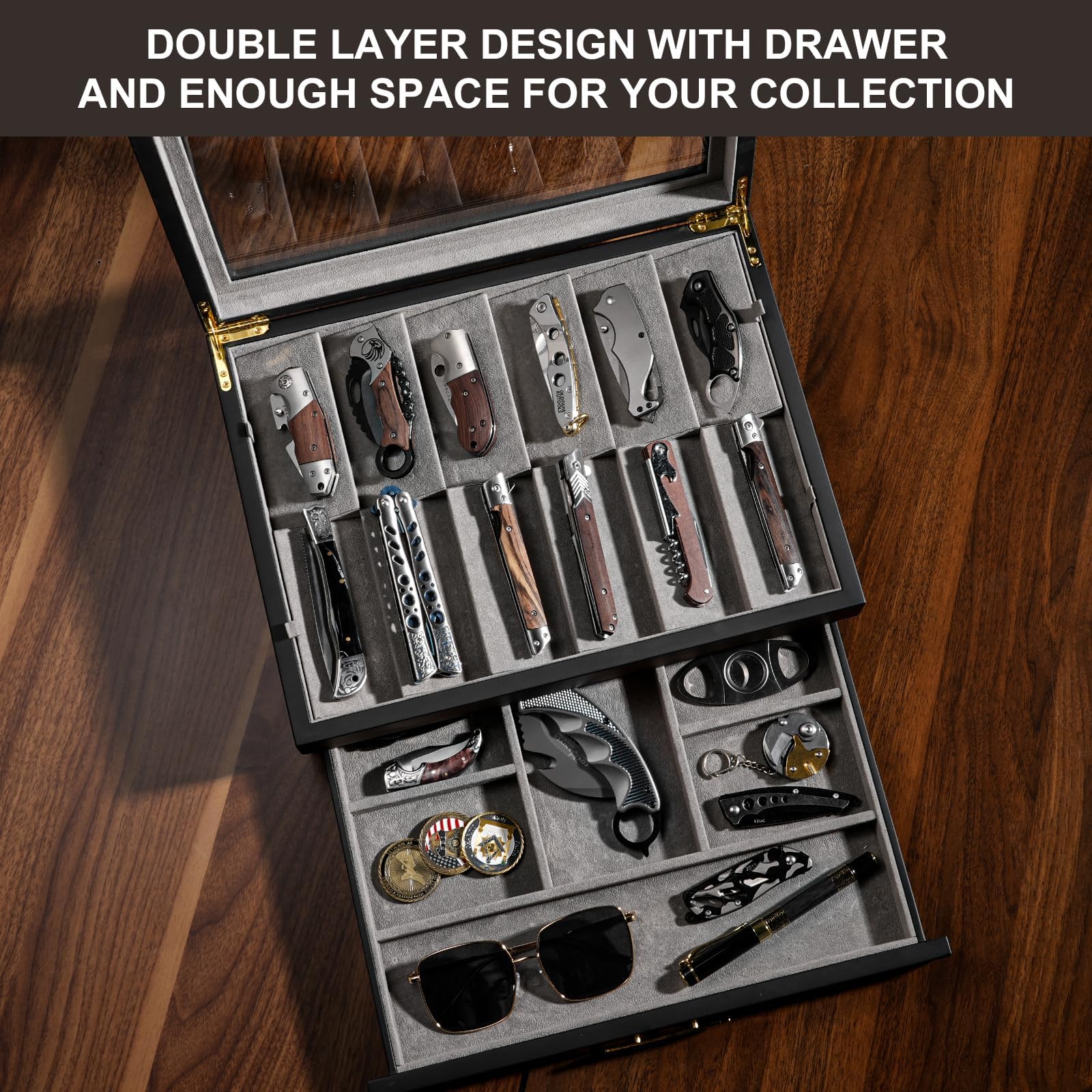 Ikkle walnut-bodied case features durable build and clear glass lid