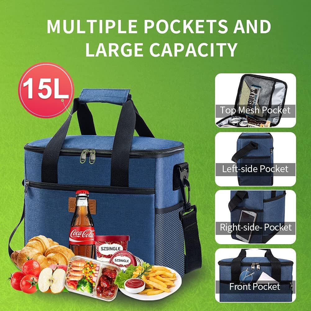Iknoe collapsible lunch bag top view highlighting compact fold for easy storage.