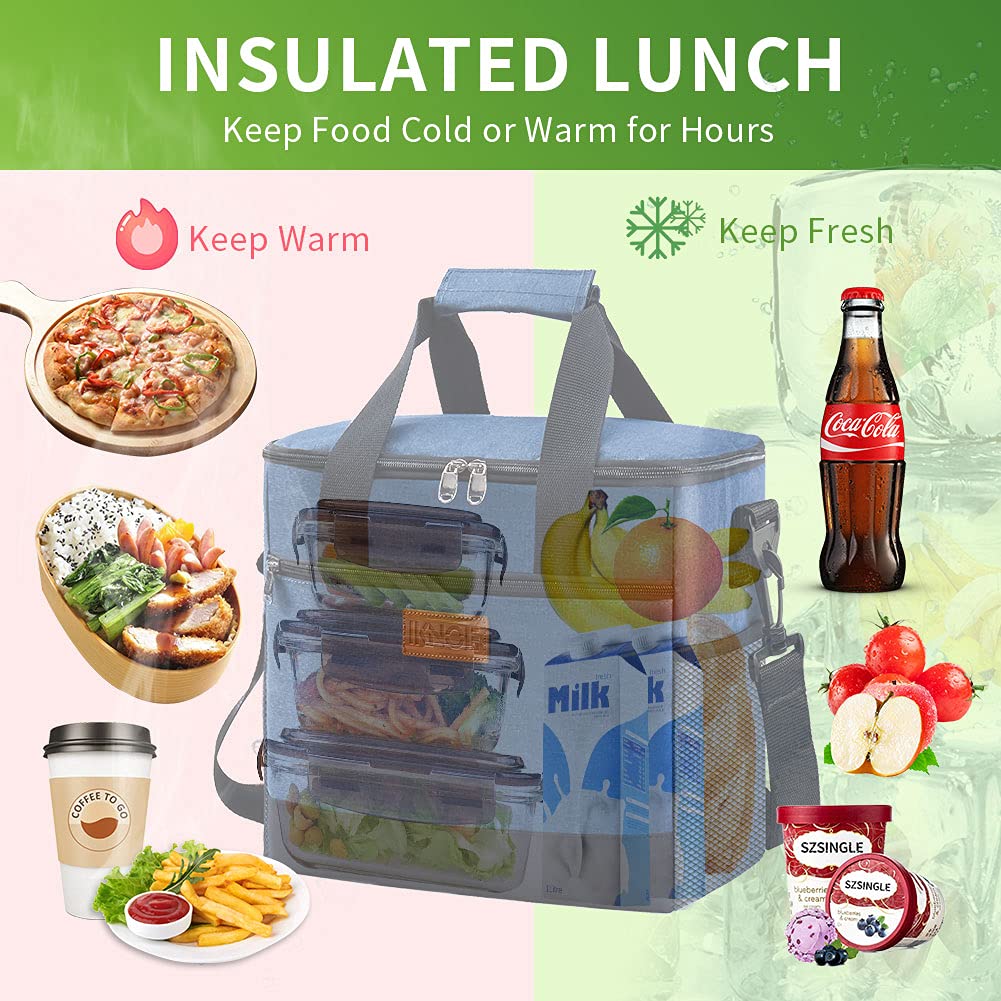 Iknoe insulated PEVA liner inside view for simple cleaning after meals.