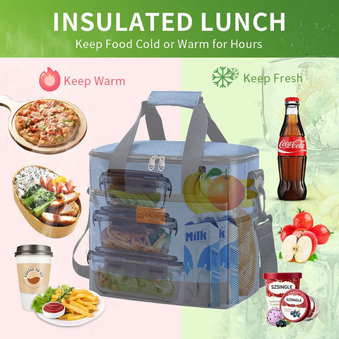 Iknoe insulated PEVA liner inside view for simple cleaning after meals.