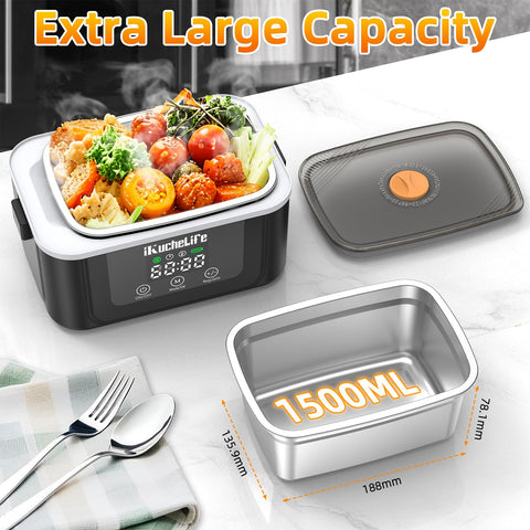 ikuchelife heated lunch box with accessories included for travel
