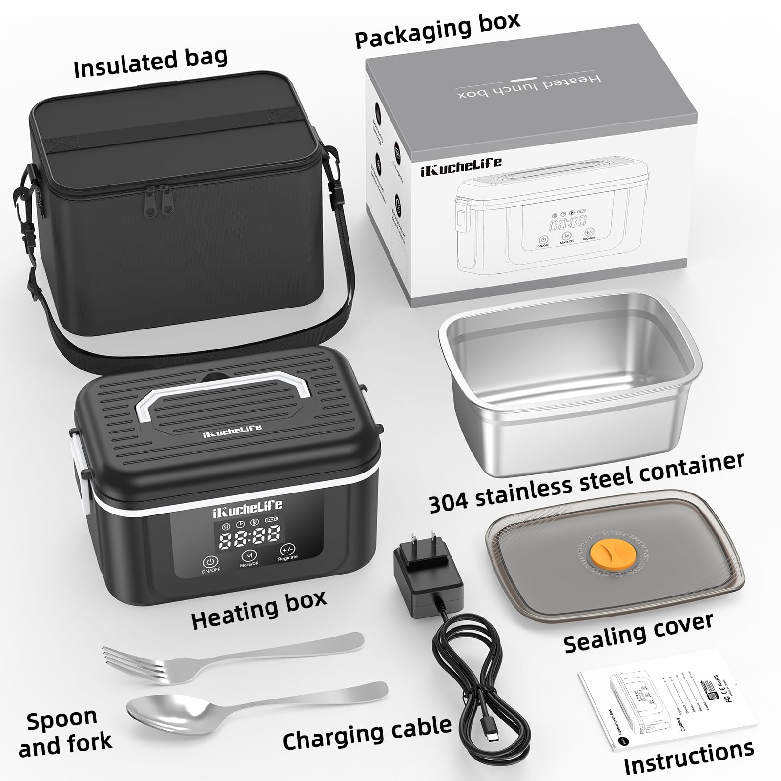 ikuchelife heated lunch box ideal for work travel camping scenarios