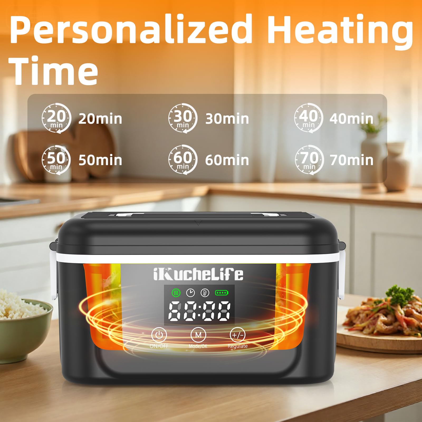 ikuchelife heated lunch box one point five liter capacity fits meals