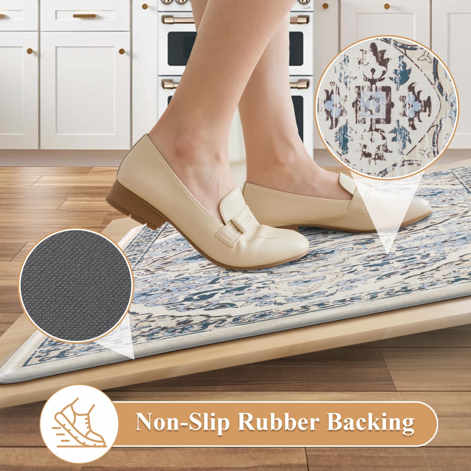 Ileading boho kitchen rug pattern adds vintage charm to your space