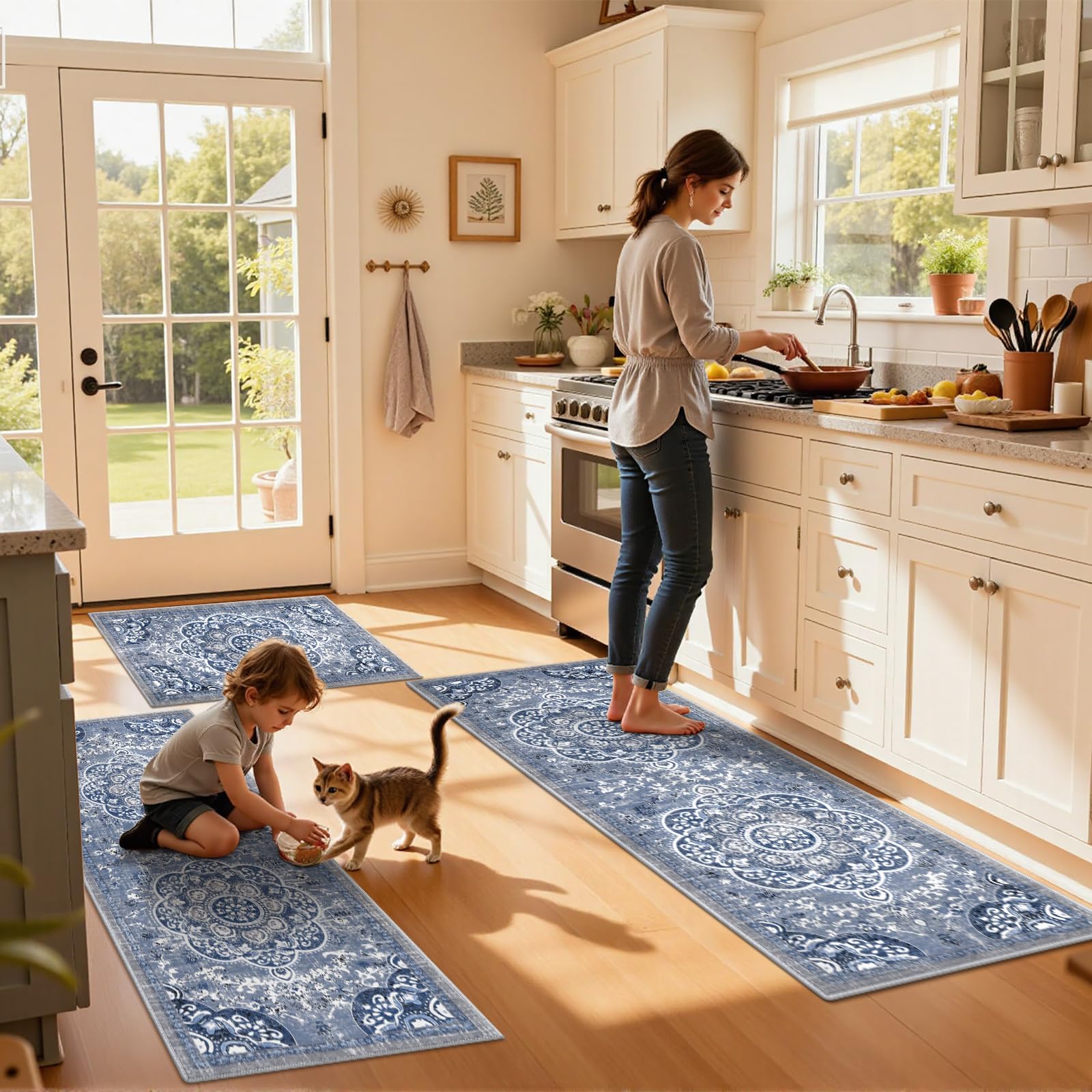 Entryway with Ileading floor rug creating a welcoming path