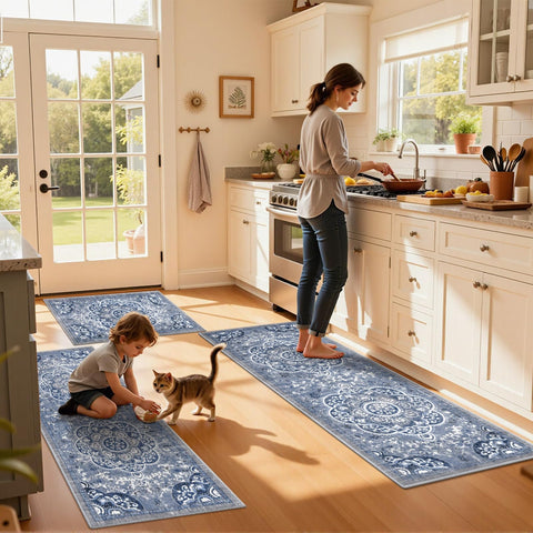 Entryway with Ileading floor rug creating a welcoming path
